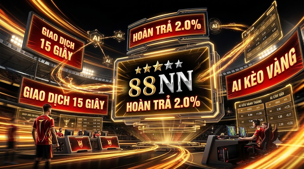 Nền tảng cá cược thể thao công nghệ cao tại 88NN tích hợp AI phân tích dữ liệu, hỗ trợ giao dịch nạp rút siêu tốc trong 15 giây và mức hoàn trả lên đến 2.0%.